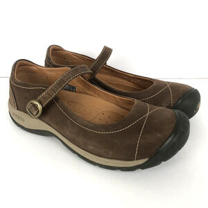 KEEN Presidio Mary‎ Jane Flat Shoes Women’s Sz 9.5 Brown Leather Strap 1018323